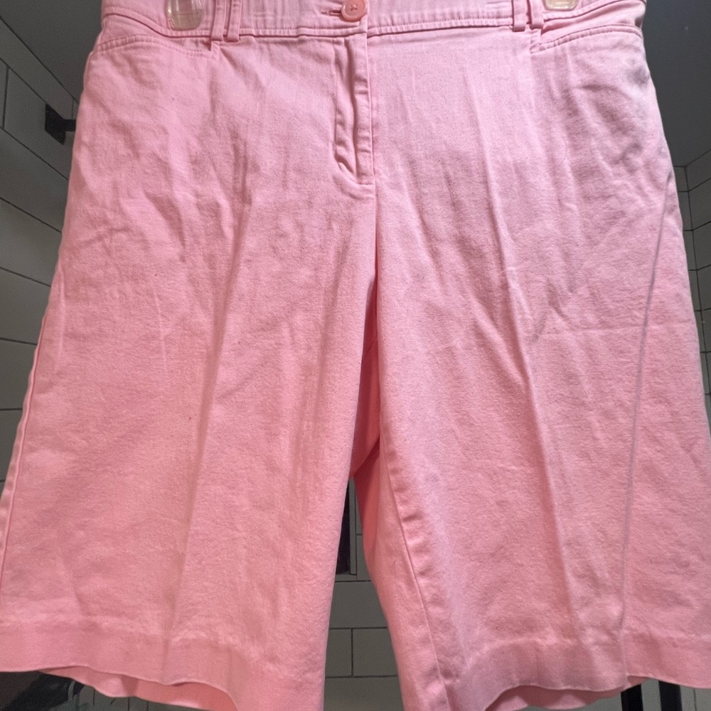 Counterparts Pink Bermuda Shorts Tailored Cotton Blend